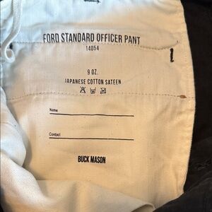 Buck Mason Japanese Cotton Sateen Pants in Cream